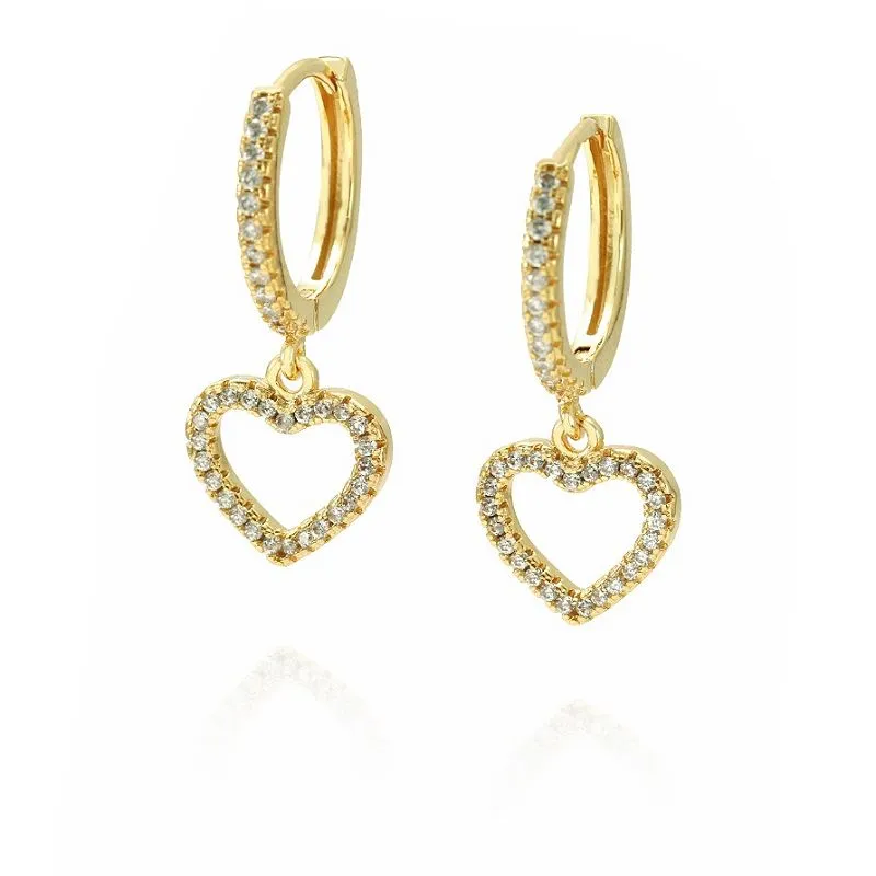 925 シルバー ハート イヤリング フープ