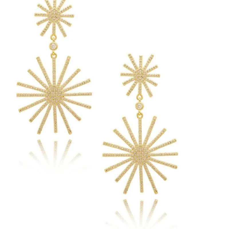 ビッグ マイクロ パヴェ ダングル イヤリング