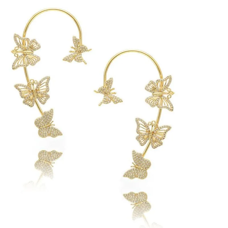 バタフライ イヤリング カフ ゴールド メッキ