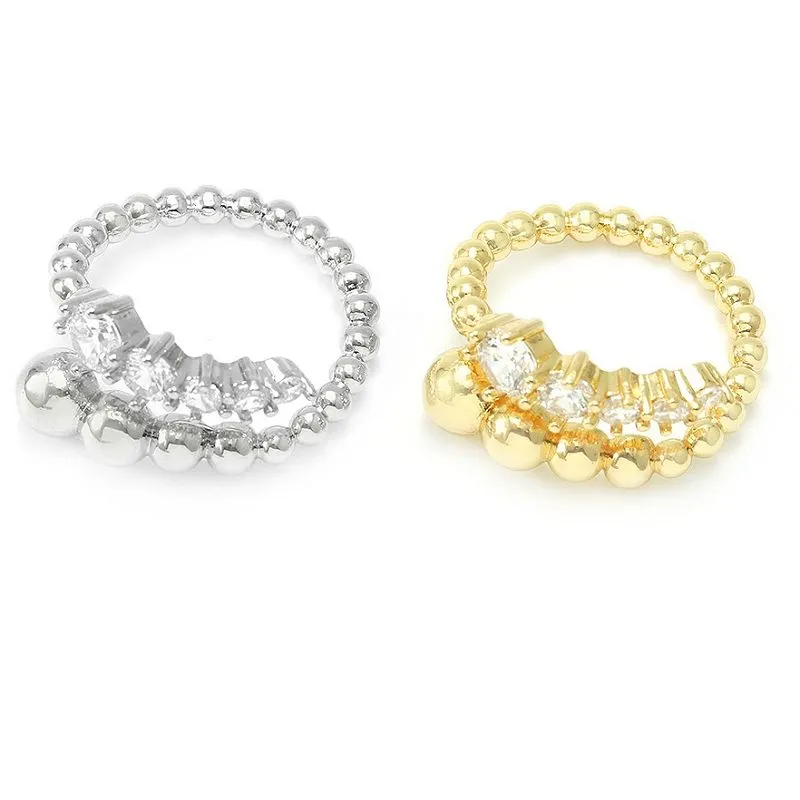 ゴールドメッキCz調節可能リング