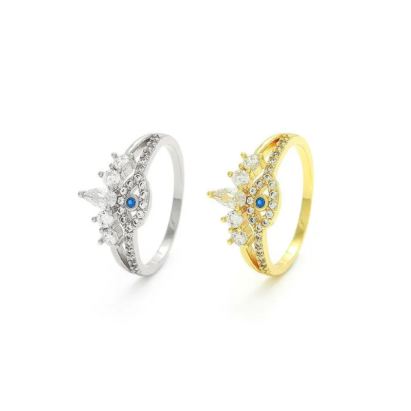 ゴールド メッキ シルバー イビル アイ リング