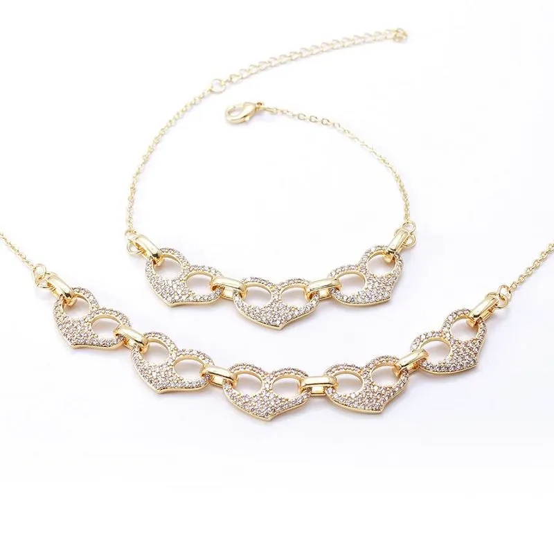 ネックレス ブレスレット ハート ジュエリー セット