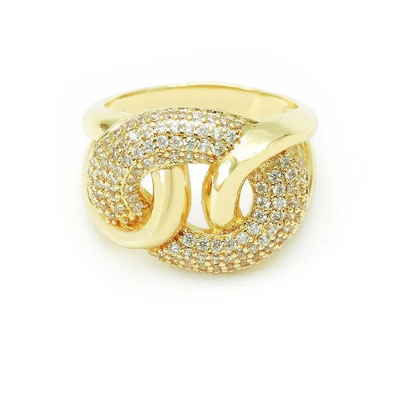 パヴェ CZ シルバー リング レディース