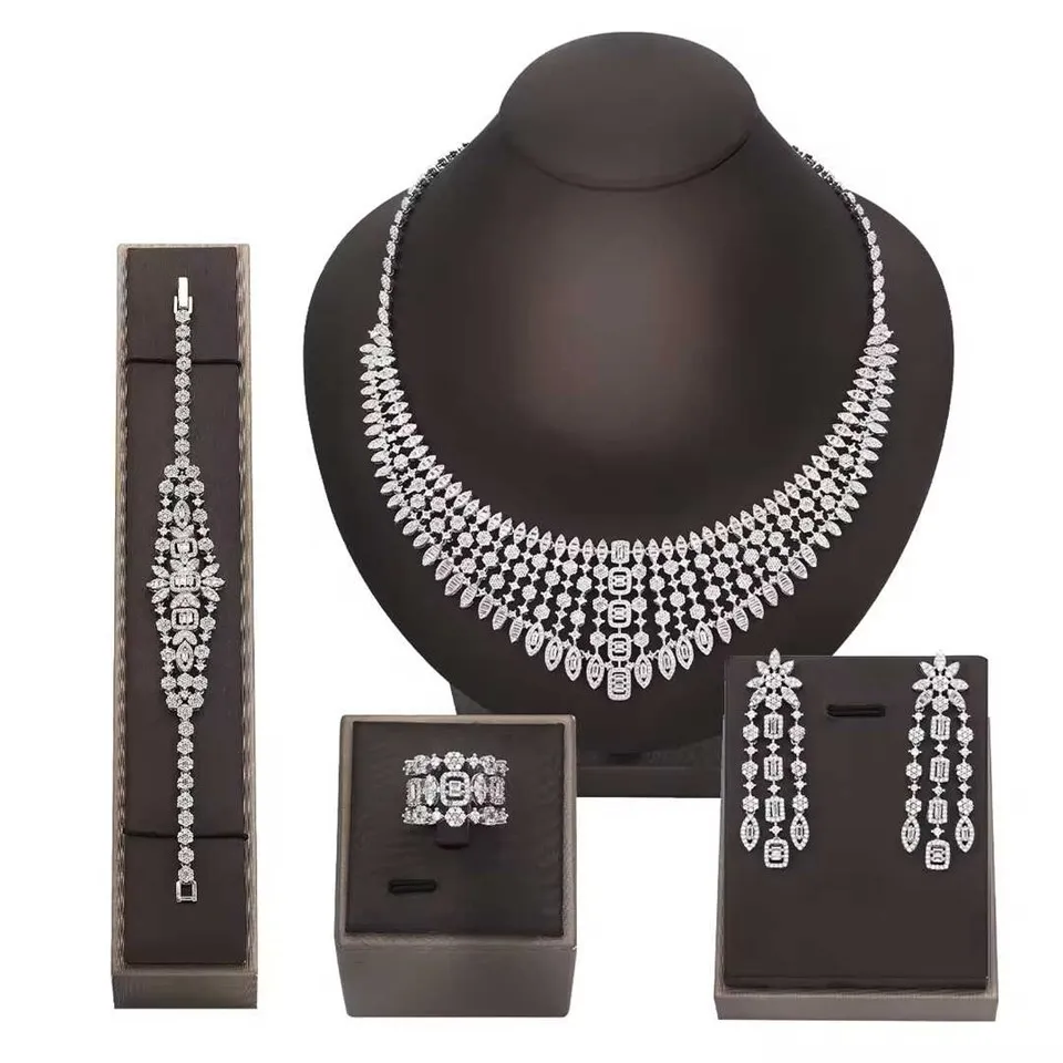 高級クリスタルウェディングジュエリーセット